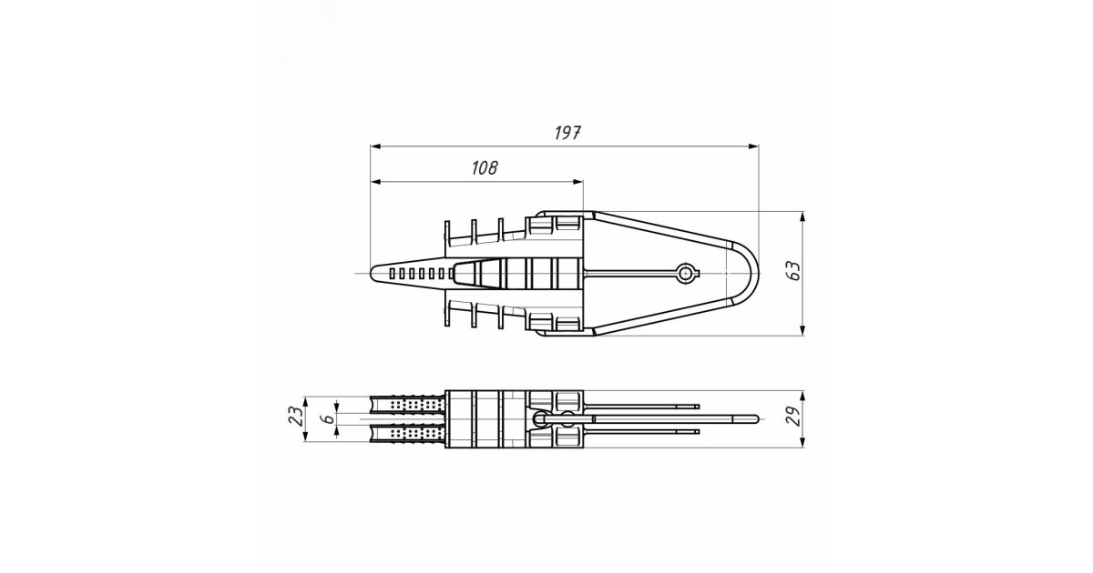 Купить Зажим анкерный для проводов ввода PA 25S (2х16-4х25кв.мм) (SO 25; SO 243; PA 25х100; PC 63; F 27) 20601011 ВК оптом в Москве