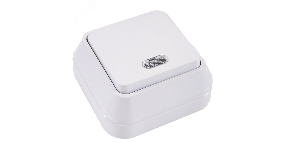 Купить Выключатель 1-кл. ОП 10А IP20 с подсветкой бел. 45121 Makel оптом в Москве