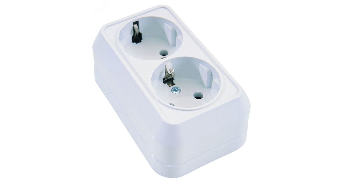 Купить Розетка 2-м ОП 16А IP20 с заземл. бел. 45182 Makel оптом в Москве