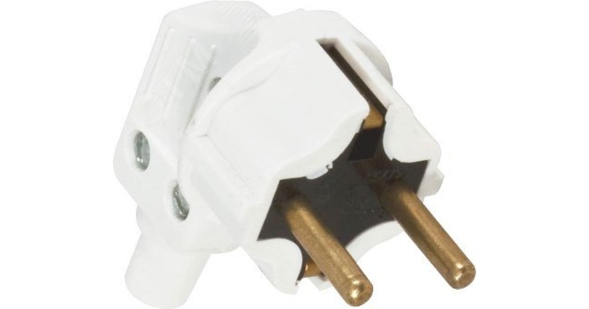 Купить Беларусь Вилка с заземлением Г-образная с латунным штырем Вилка В16-001 Белтиз оптом в Москве