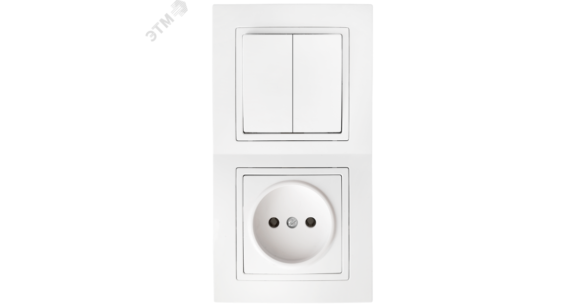 Купить Беларусь Блок скрытый: выключатель двухклавишный + розетка Блок 2В-РЦ-727 Белтиз оптом в Москве