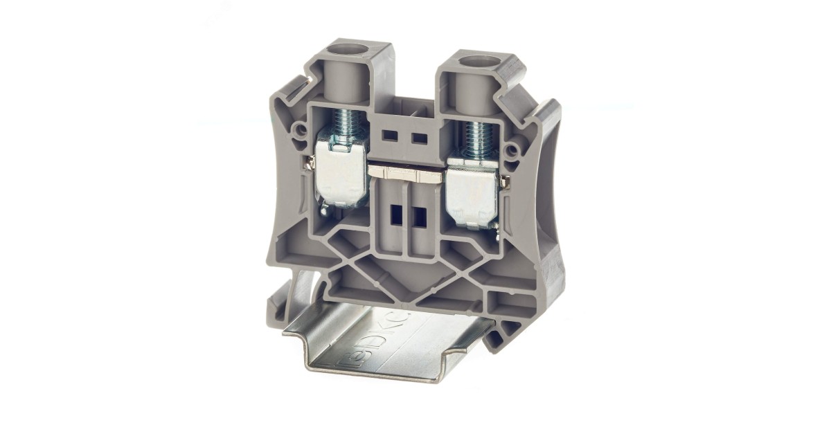 Купить Клемма проходная винтовой зажим 2 точки подключения 16кв.мм сер. TUR-16 DKC оптом в Москве