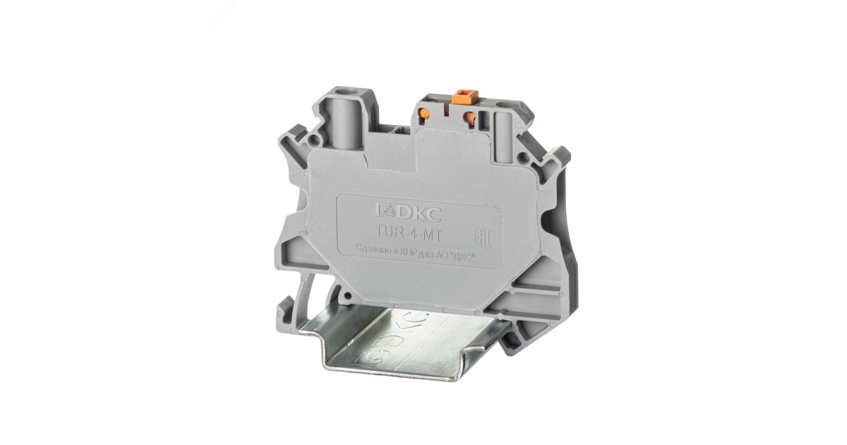 Купить Клемма расцепительная, винтовой зажим, 2 точки подключения, 4 кв.мм, серая TUR-4-MT DKC оптом в Москве