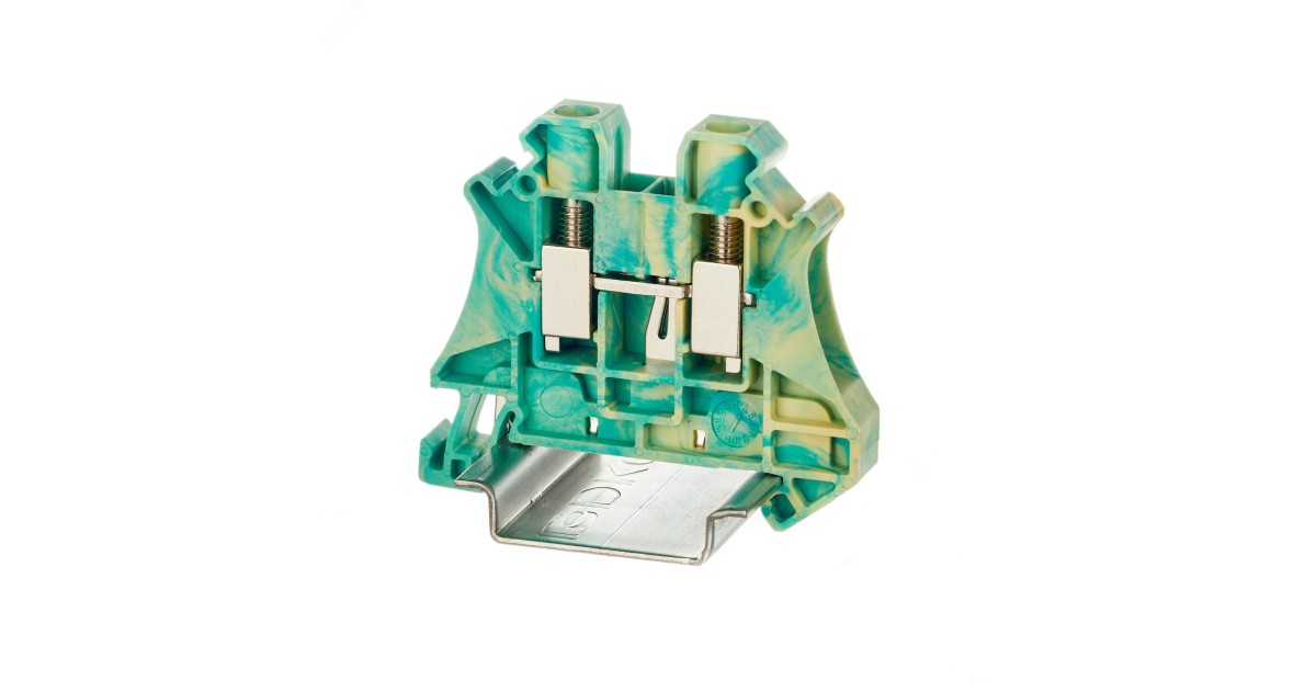 Купить Клемма заземления винтовой зажим 2 точки подключения 6кв.мм TUR-6-PE DKC оптом в Москве