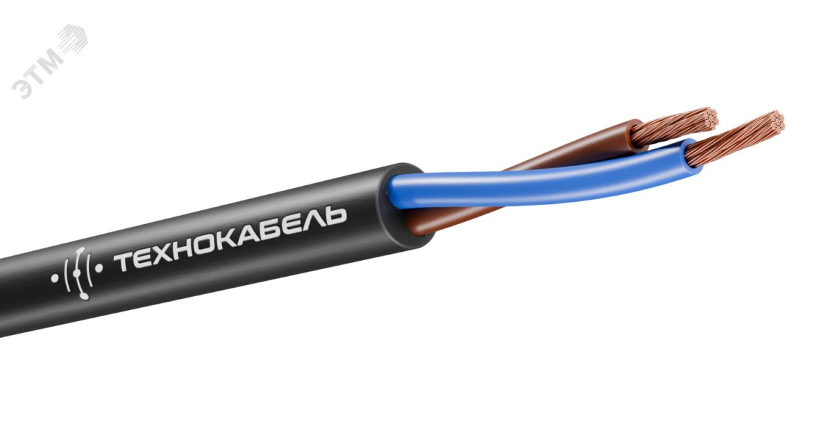 Купить Провод ПВС 2х1.5 380В Ч (бухта) (м) 00-00149100 Технокабель оптом в Москве
