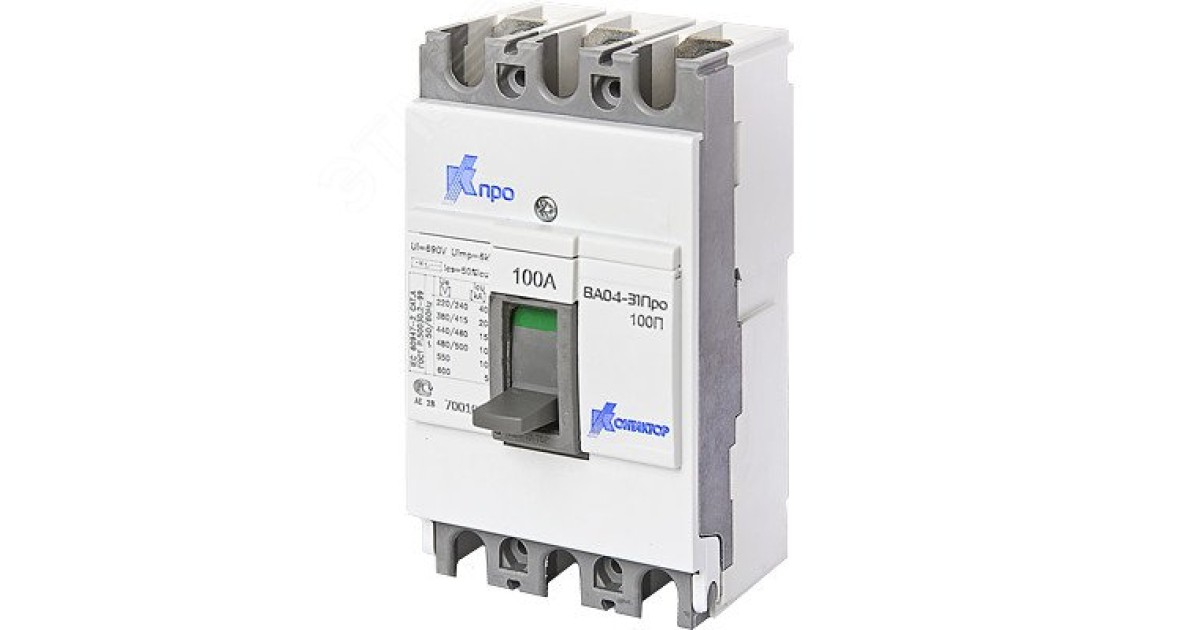 Купить 7001009 Выключатель автоматический 3п 100А 10кА ВА04-31 Про 125C Контактор КОНТАКТОР(группа Legrand) оптом в Москве