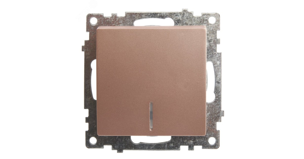 Купить Выключатель 1-клавишный c индикатором, шампань 39591 Feron оптом в Москве