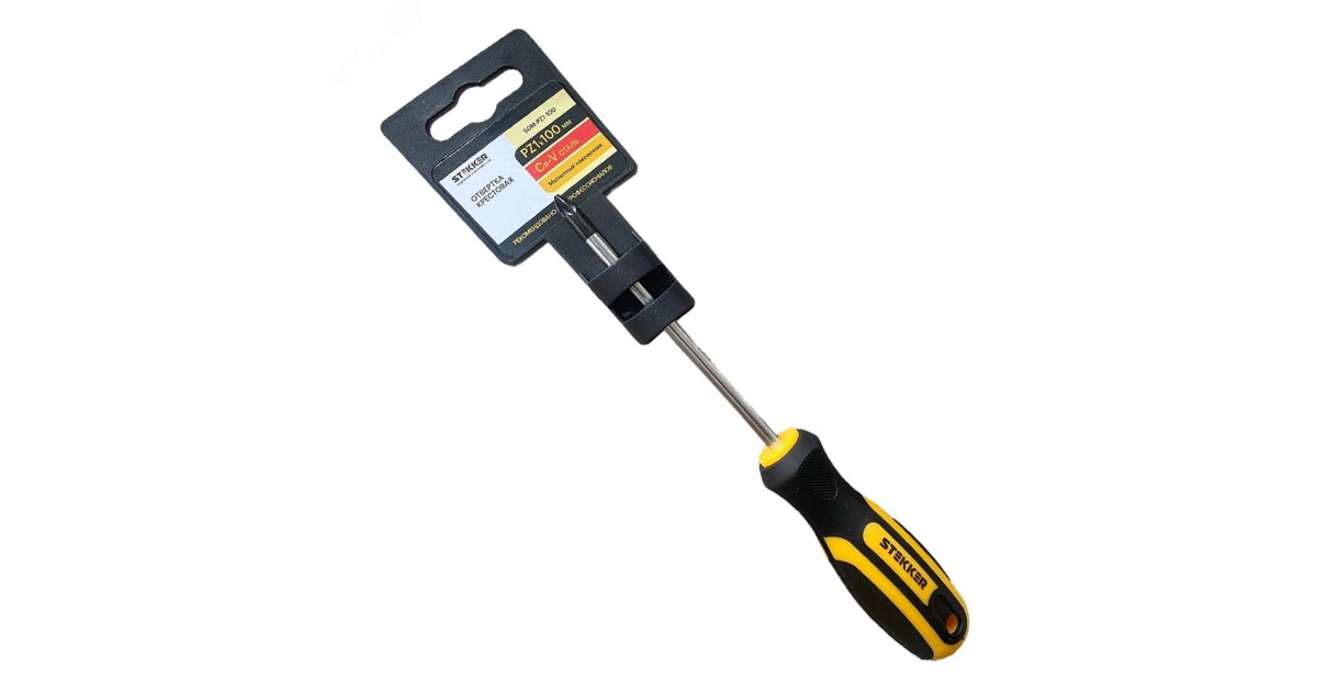 Купить Отвертка крестовая Pz1х100мм Cr-V 49615 Feron оптом в Москве