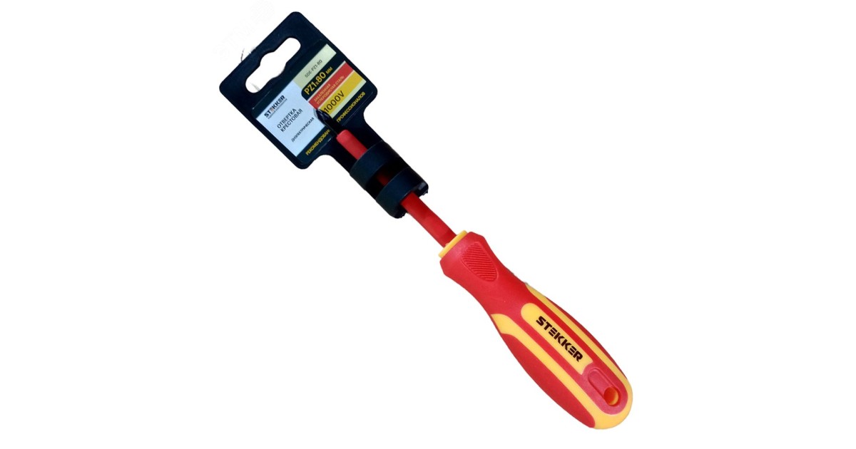 Купить Отвертка крестовая диэлектрическая Pz1х80 1000В 49617 Feron оптом в Москве