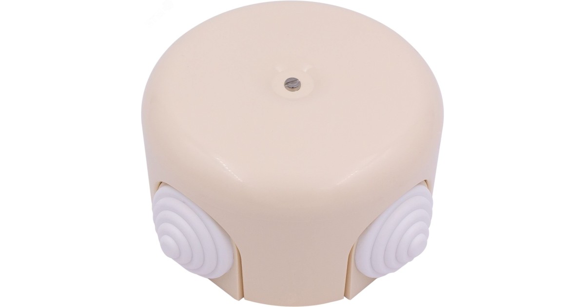 Купить Коробка распределительная 78мм (4 кабельных ввода в комплекте) пластик песочн. зол. B1-521-24-K Bironi оптом в Москве