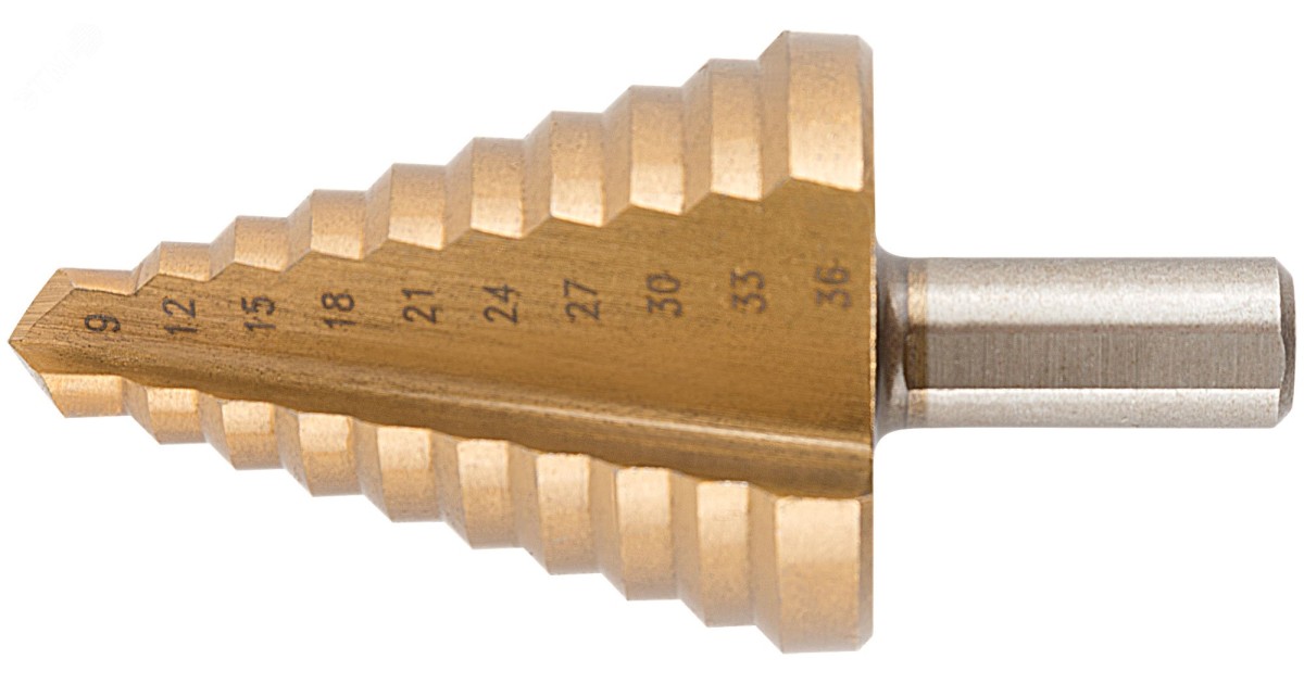 Купить Сверло ступенчатое HSS по металлу, 9 ступеней, 9-36 мм 36404 FIT оптом в Москве