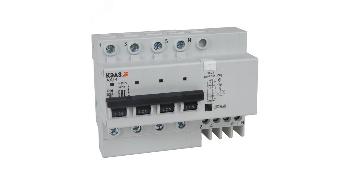 Купить 318385 Выключатель автоматический АД14-42C25-АC-УХЛ4 дифференциального тока с защитой от сверх КЭАЗ оптом в Москве
