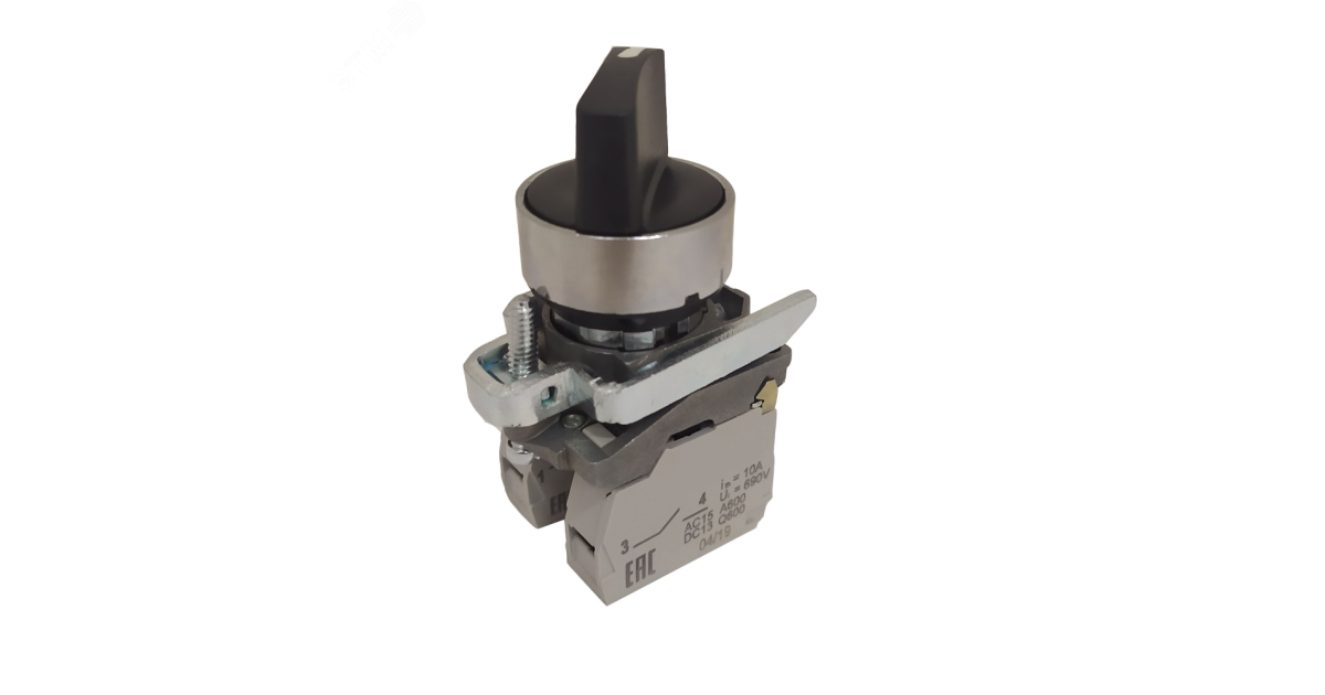 Купить Переключатель КПЕ1111РС-черный-1но+1нз-ручка-фикс-2поз-IP40- 271788 КЭАЗ оптом в Москве