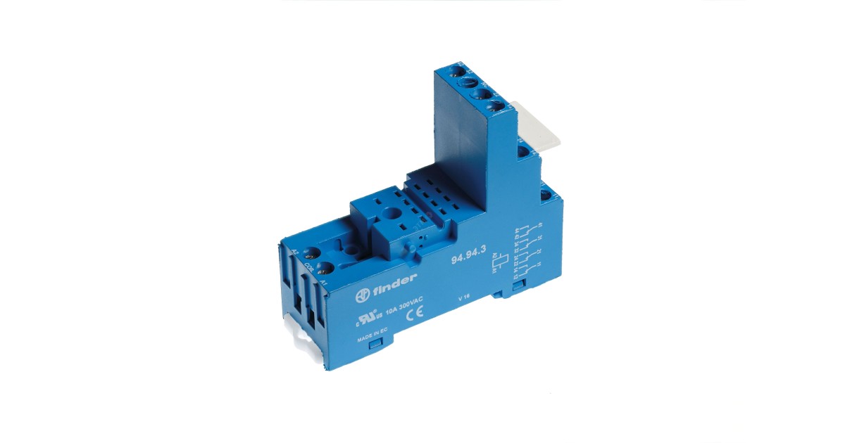 Купить Розетка для реле 55.34 55.32 85.02 85.04 и модуля 99.80 винт. зажимы синяя 10А 94943SMA FINDER оптом в Москве