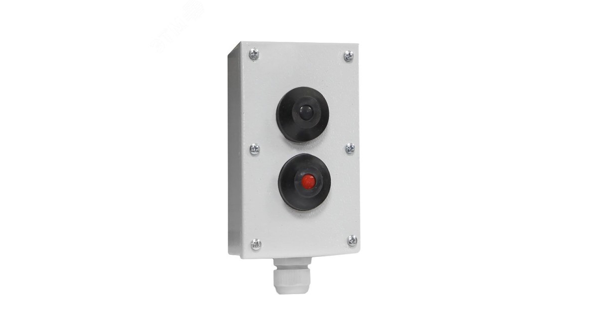 Купить Пост кнопочный ПКУ-15-21.121-54 У2 (1хВК30-10-11110-54 (1з+1р) черн. + 1хВК30-10-11110-54 (1з+1р) красн. + PG-19) пост управления ET054487 Электротехник оптом в Москве