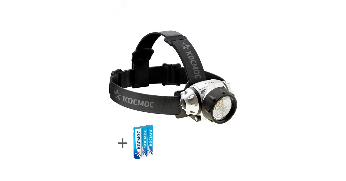 Купить Фонарь налобный H19LED 1Вт XPE LED + 6 SMD LED 3хAAA/R03 KOC-H19-LED Космос оптом в Москве