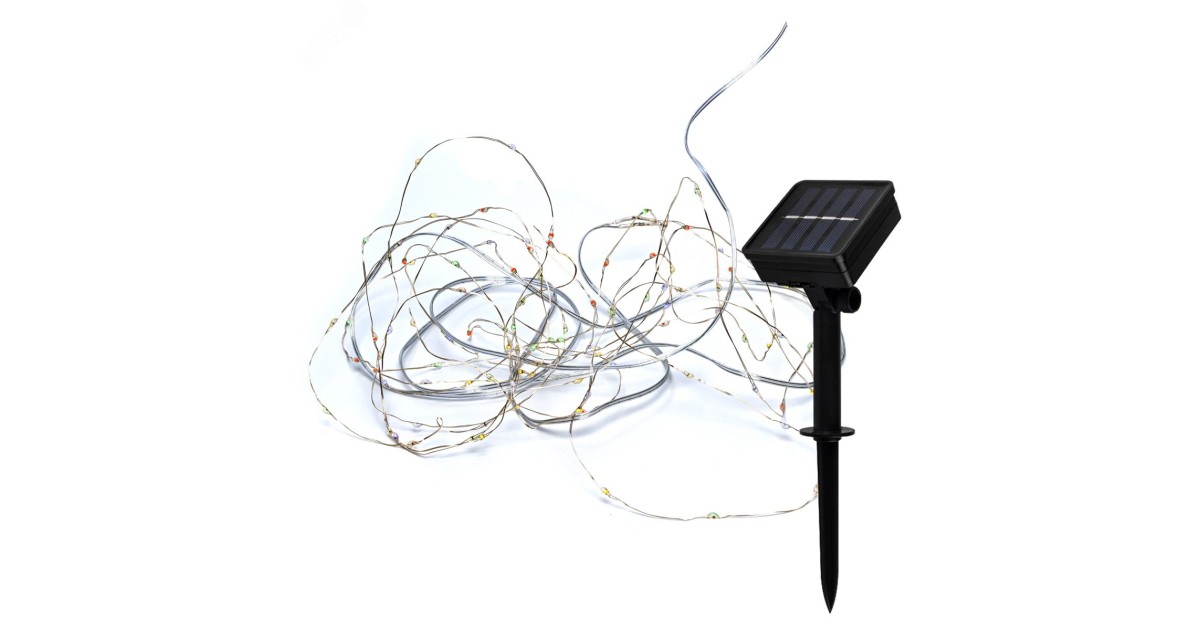 Купить Гирлянда светодиодная 10м 100LED на солнечной батарее аккум. NI-MH 300мА.ч КОСМОС KOC_SOL197 Космос оптом в Москве