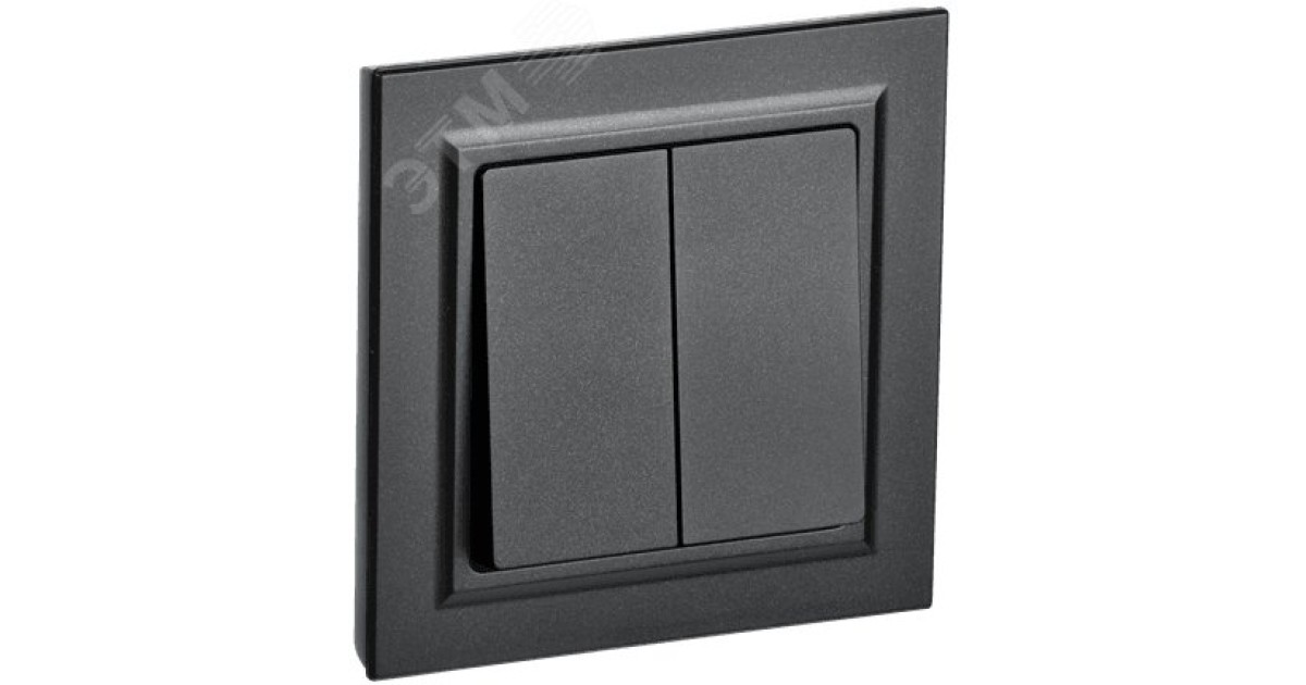 Купить Выключатель 2-кл. СП BRITE ВСР10-2-0-БрЧ 10А в сборе черн. BR-V20-0-10-K02-F IEK оптом в Москве