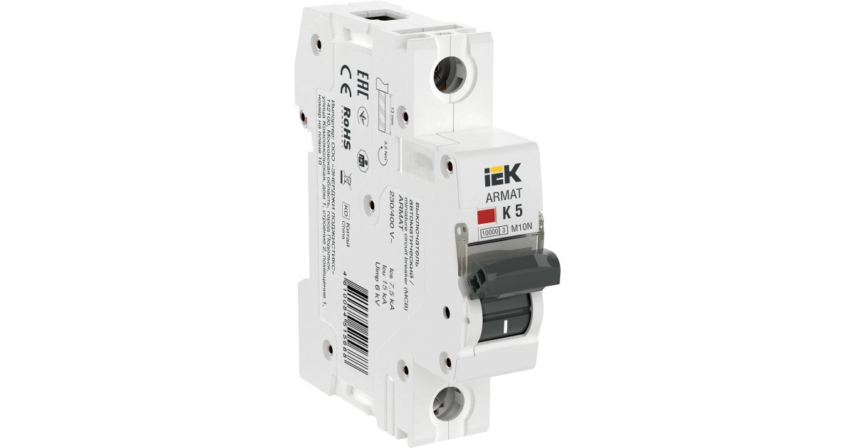 Купить Автоматический выключатель ARMAT M10N 1P K 5А AR-M10N-1-K005 IEK оптом в Москве