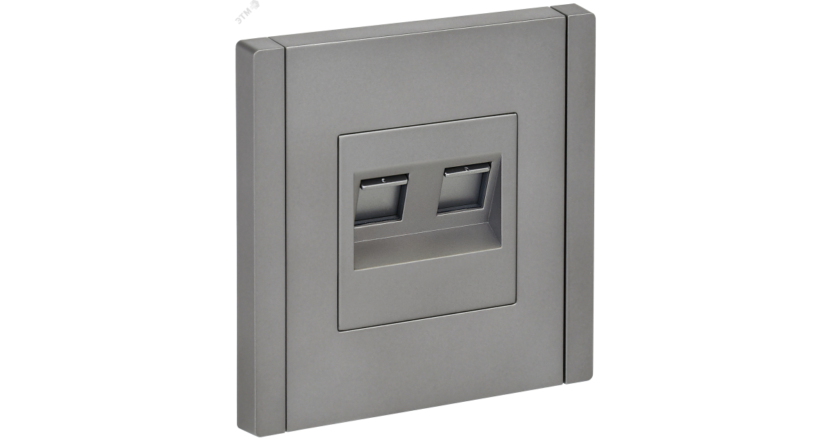 Купить FORTE&PIANO Розетка компьютерная двойная RJ45 кат.5E FP533 сталь IEK FP-K20-1-K46 IEK оптом в Москве