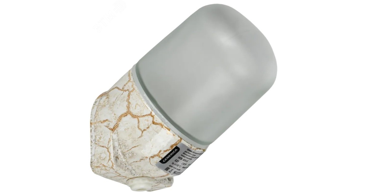 Купить TERMA Светильник термостойкий для бани и сауны НПБ 450-5 IP54 60Вт белый мрамор GENERICA TA-NPB0-4505-060-K55-G IEK оптом в Москве