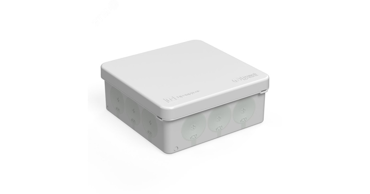 Купить Коробка распределительная ОП 100х100х40 для прямого монтажа двухкомпонентная безгалогенная (HF) 12 вводов IP66 сер. 60-0303 Промрукав оптом в Москве