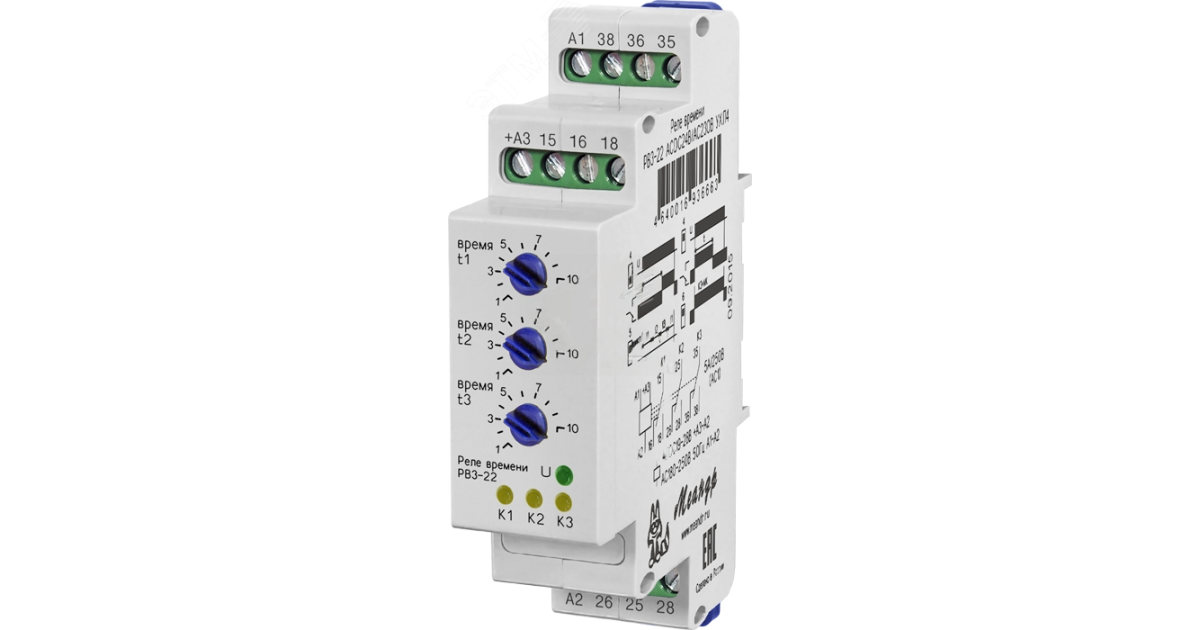 Купить Реле времени РВ3-22 ACDC24В/AC230В 4640016936663 Меандр оптом в Москве