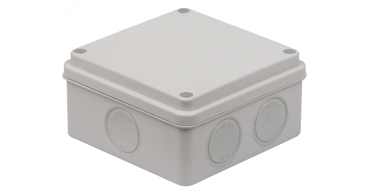 Купить Коробка распределительная ОП 100х100х50мм двухкомпонентная 7 вводов IP66 сер. 67250 Ruvinil оптом в Москве