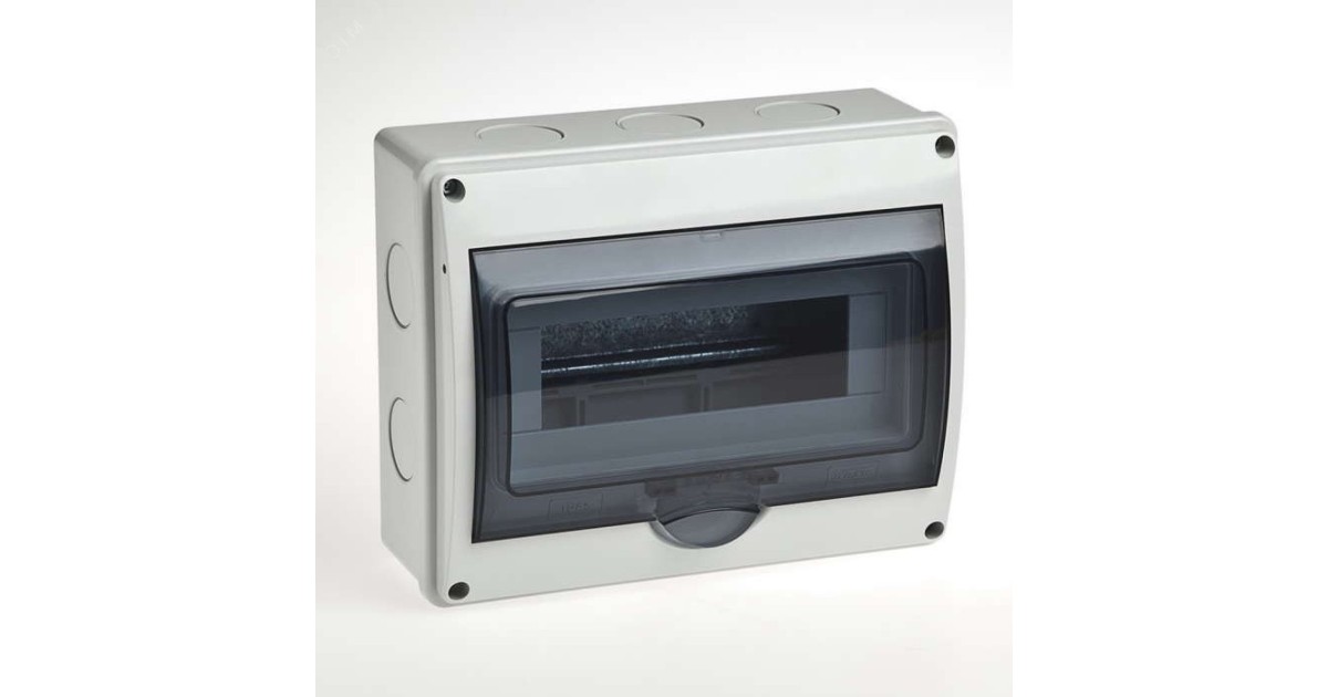 Купить Бокс ОП Тусо 10мод. (4в) IP65 сер./дым. двер. Рувинил 69011 Ruvinil оптом в Москве