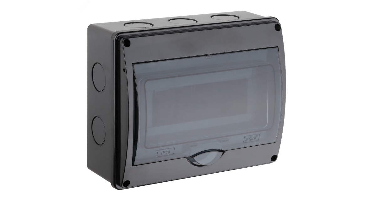 Купить Щиток о/п на 10 мод.с вертик.двер.250х200х107мм черный Тусо 69011Ч Ruvinil оптом в Москве