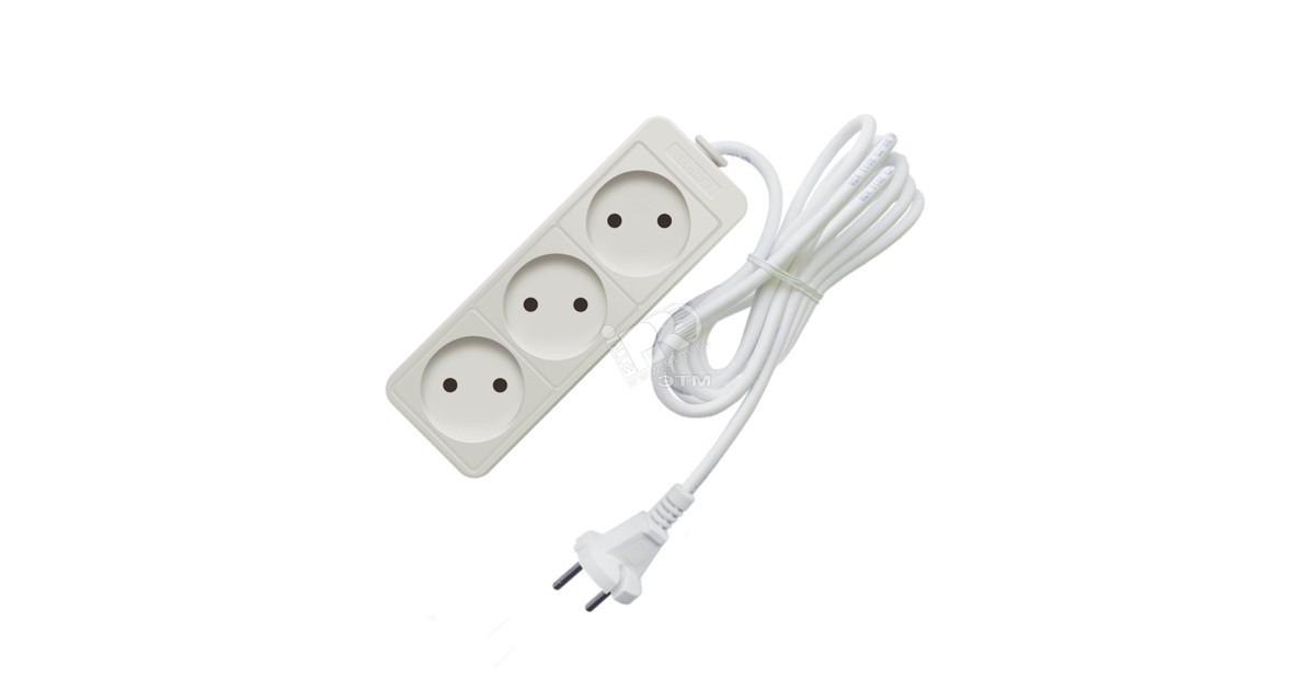 Купить Удлинитель бытовой ТМ Союз 2200 Вт 3 гнезда ПВС 5м 481S-1305 УНИВЕРСАЛ оптом в Москве