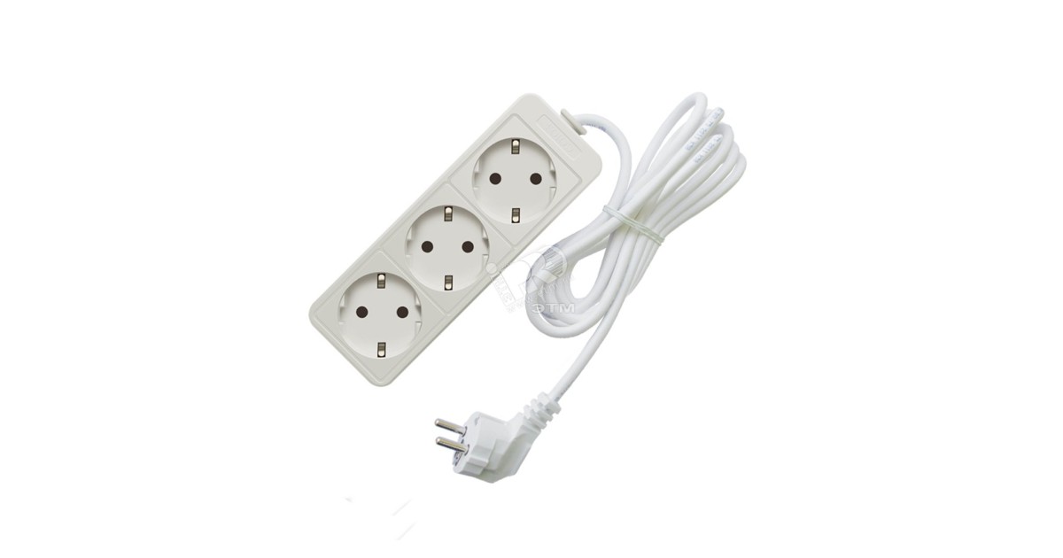 Купить Удлинитель бытовой ТМ Союз 3500 Вт с заземлением 3 гнезда ПВС 1,5м 481S-6301 УНИВЕРСАЛ оптом в Москве