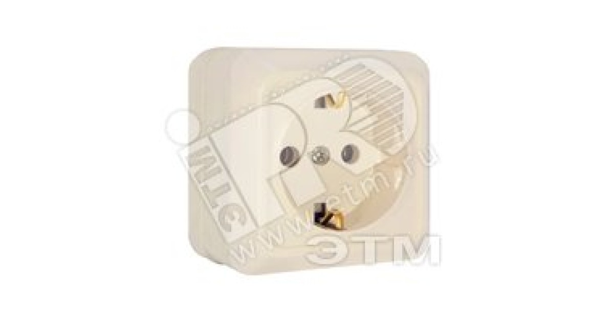 Купить Олимп Розетка с заземлением наружная бежевая Б-О0028 УНИВЕРСАЛ оптом в Москве