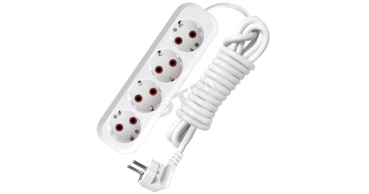 Купить Удлинитель бытовой 4х3м с заземлением 10А У10-555 555-03 УНИВЕРСАЛ оптом в Москве