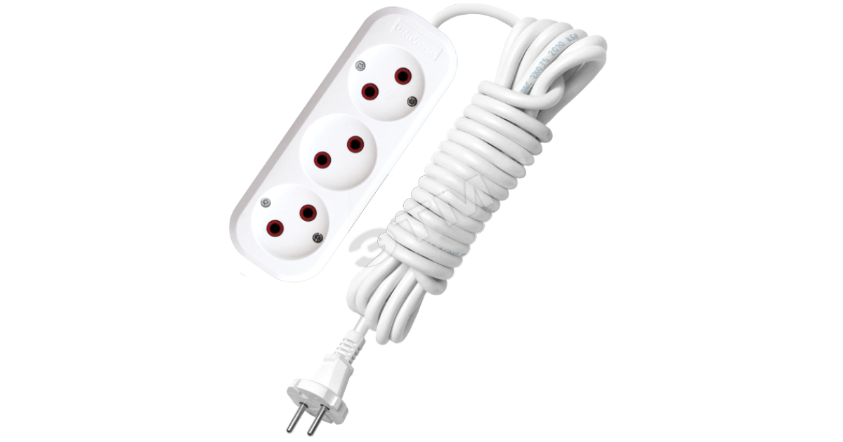 Купить Удлинитель бытовой 3х3м без заземления 6А У6-639М 639м-03 УНИВЕРСАЛ оптом в Москве