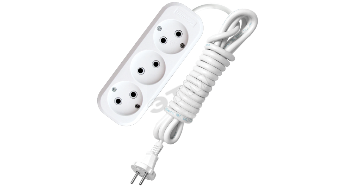 Купить Удлинитель бытовой 3х3м без заземления 10А        АВС-плас тик E-203 9631964 УНИВЕРСАЛ оптом в Москве