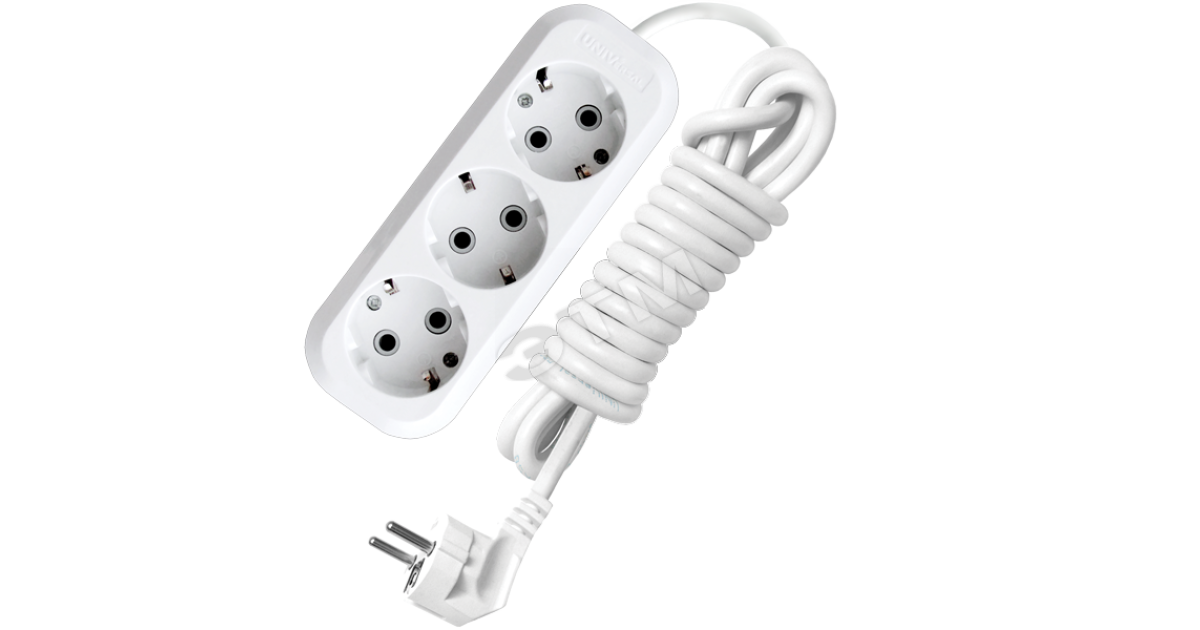 Купить Удлинитель бытовой 3х3м с заземлением 16А АВС-пластик E-303 9631977 УНИВЕРСАЛ оптом в Москве