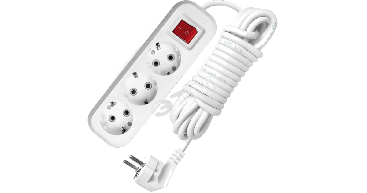 Купить Удлинитель бытовой 3х5м с заземлением с выключателем 10А S-303 9631987 УНИВЕРСАЛ оптом в Москве