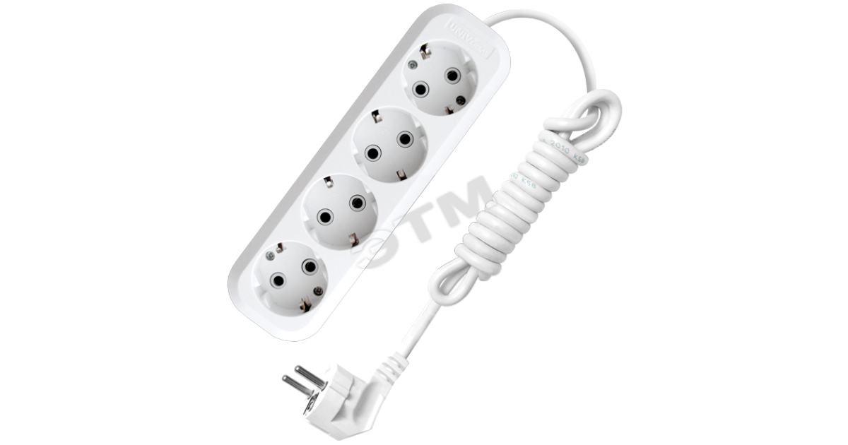 Купить Удлинитель бытовой 4х3м с заземлением 16А АВС-пластик 9631981 УНИВЕРСАЛ оптом в Москве