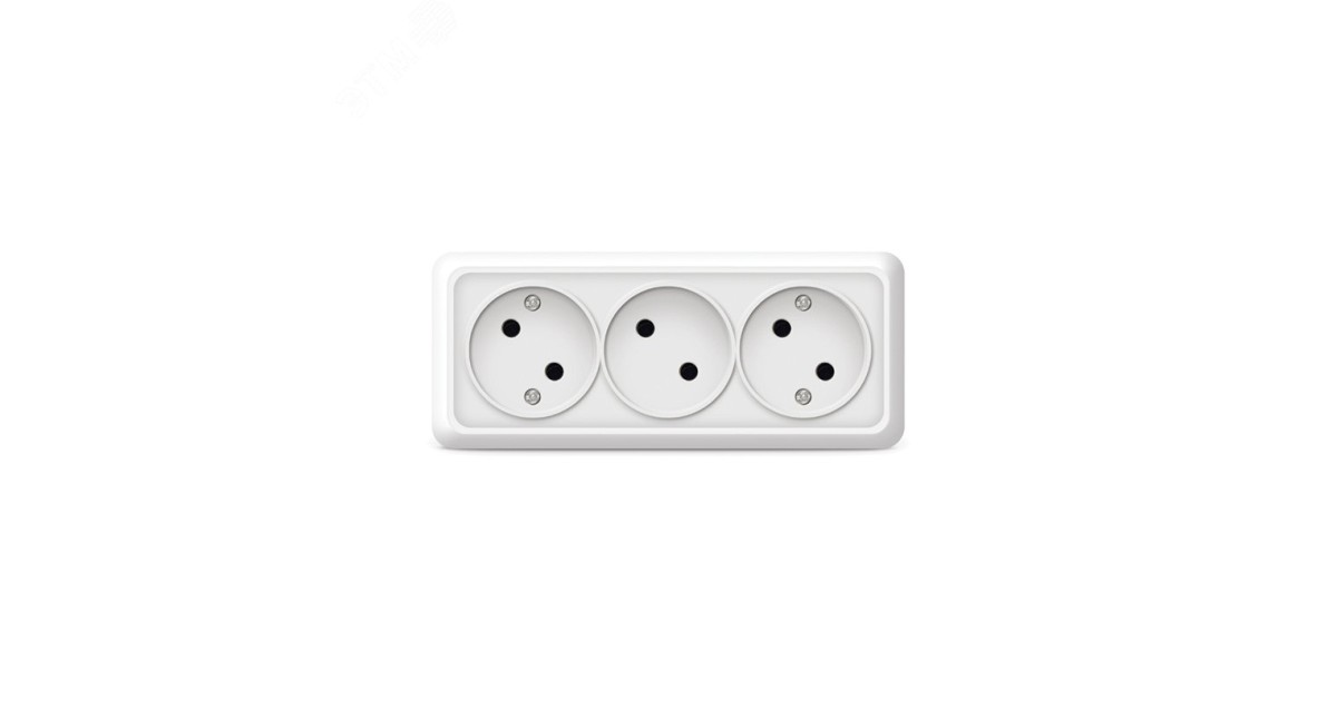 Купить Олимп Розетка тройная без заземления наружная 1160 УНИВЕРСАЛ оптом в Москве