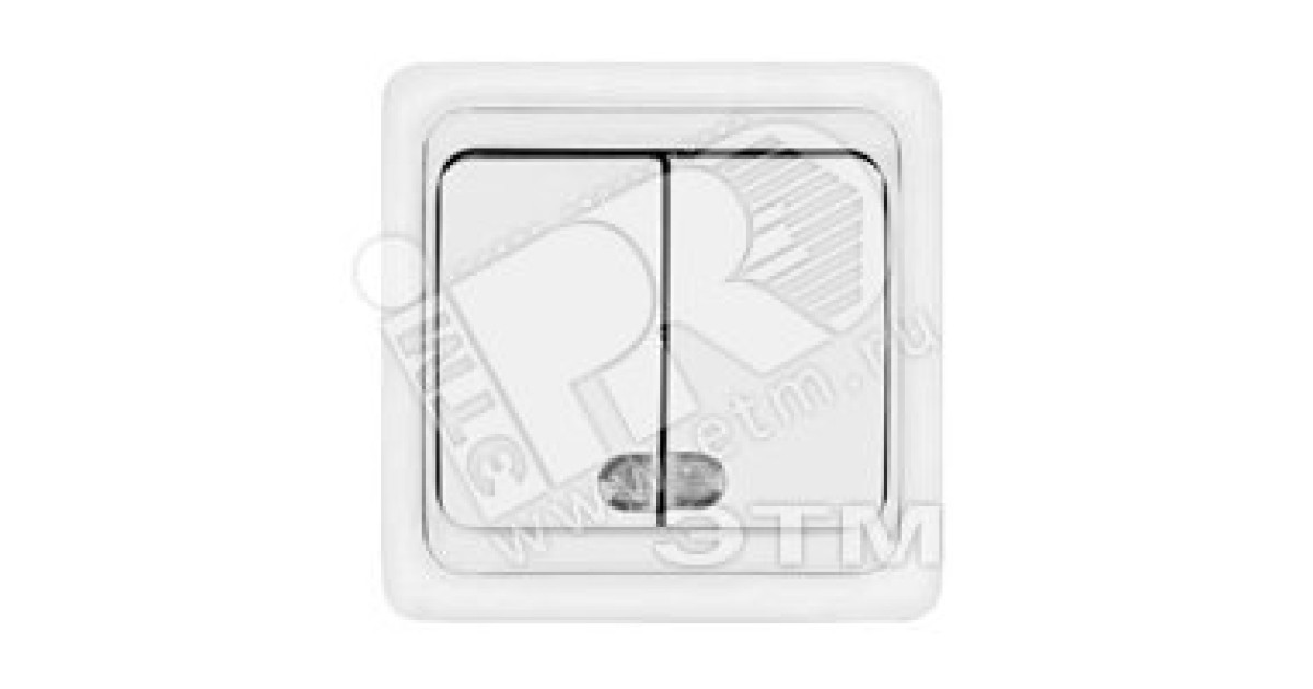 Купить Валери Выключатель двухклавишный с подсветкой белый скрытый В0123 УНИВЕРСАЛ оптом в Москве
