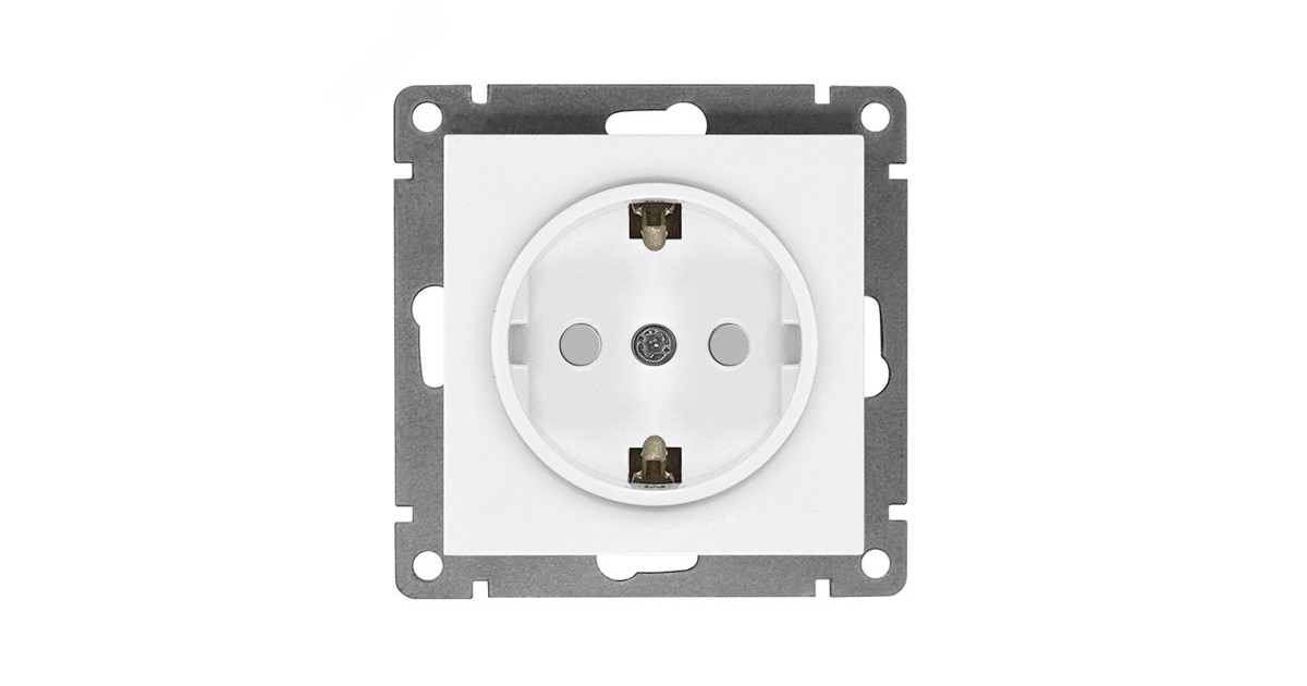 Купить Розетка одноместная UNIVersal серия Афина с/з, с/у, з/ш, 16А, 220В, белая (еврослот), механизм A0049 УНИВЕРСАЛ оптом в Москве