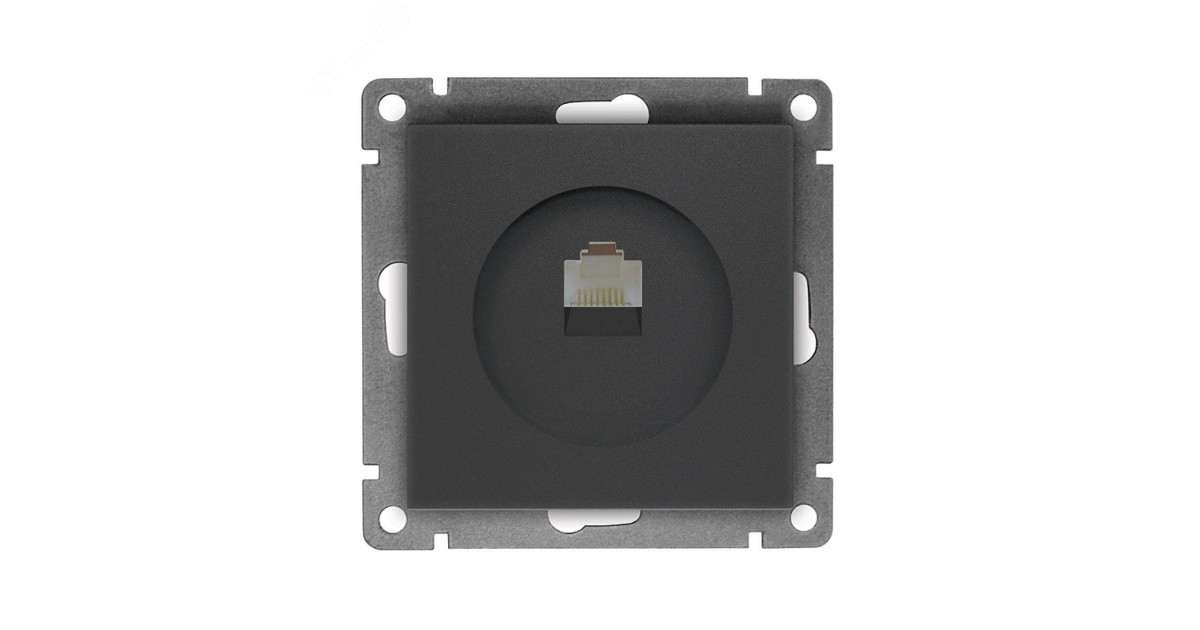 Купить Розетка компьютерная одноместная UNIVersal серия Афина с/у, 1А, RJ45, графит (еврослот), механизм A0051-Gr УНИВЕРСАЛ оптом в Москве