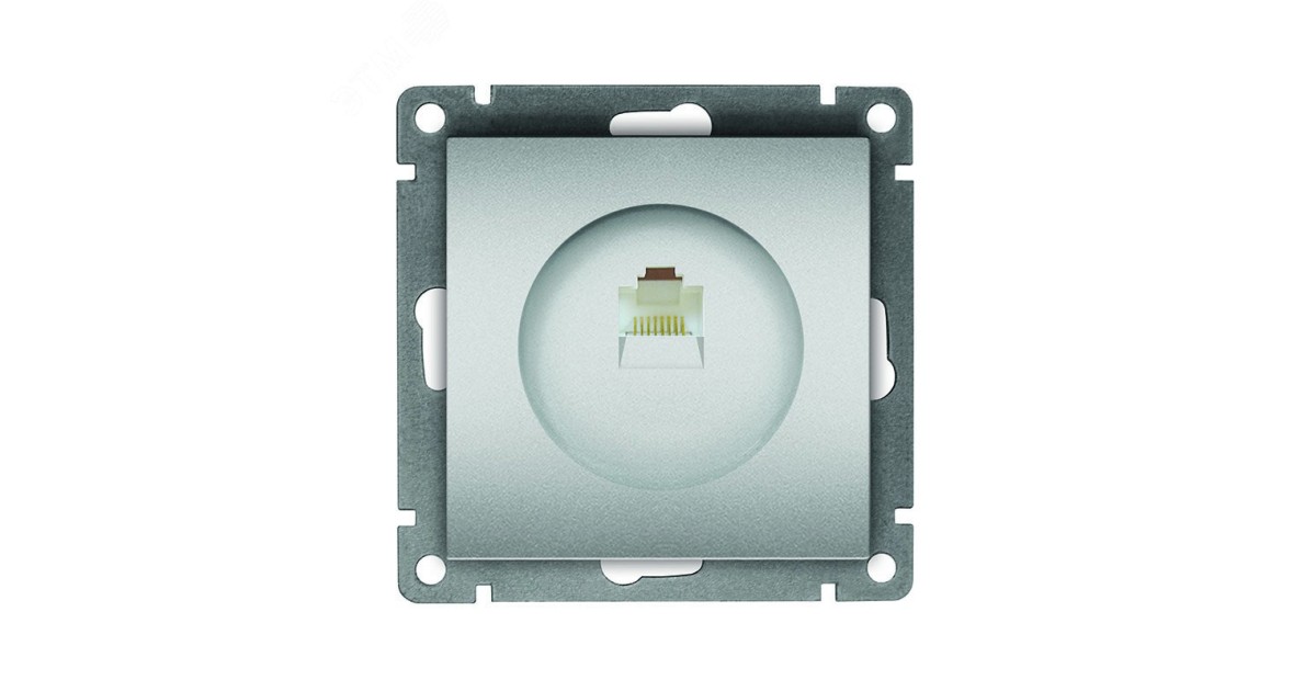 Купить Розетка компьютерная одноместная UNIVersal серия Афина, с/у, 1А, RJ45, серебро (еврослот), механизм A0051-S УНИВЕРСАЛ оптом в Москве