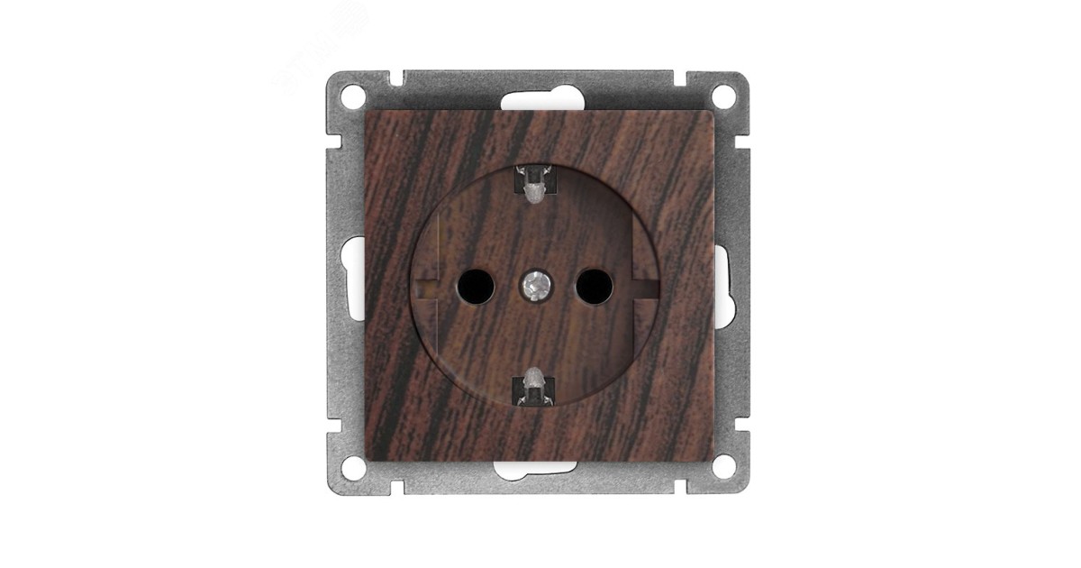 Купить Розетка одноместная UNIVersal серия Афина с/з, с/у, 16А, 220В, венге (еврослот), механизм A0028-V УНИВЕРСАЛ оптом в Москве