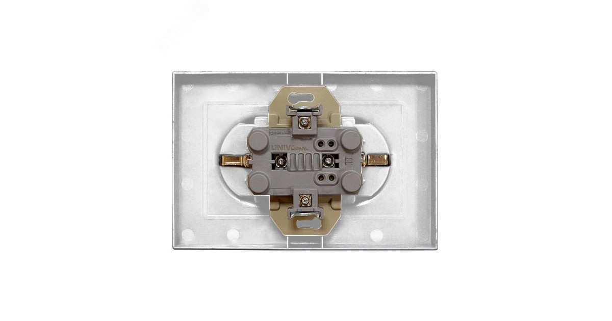 Купить Розетка двухместная UNIVersal серия Афина с/з с прозрачной крышкой, с/у, 16А, 220В, механизм, белая (еврослот) A0031 УНИВЕРСАЛ оптом в Москве