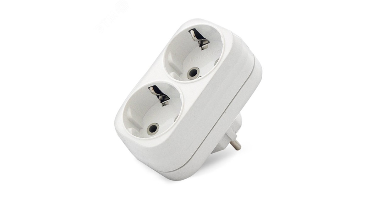 Купить Тройник на 2 гнезда с заземлением 16А А302 УНИВЕРСАЛ оптом в Москве