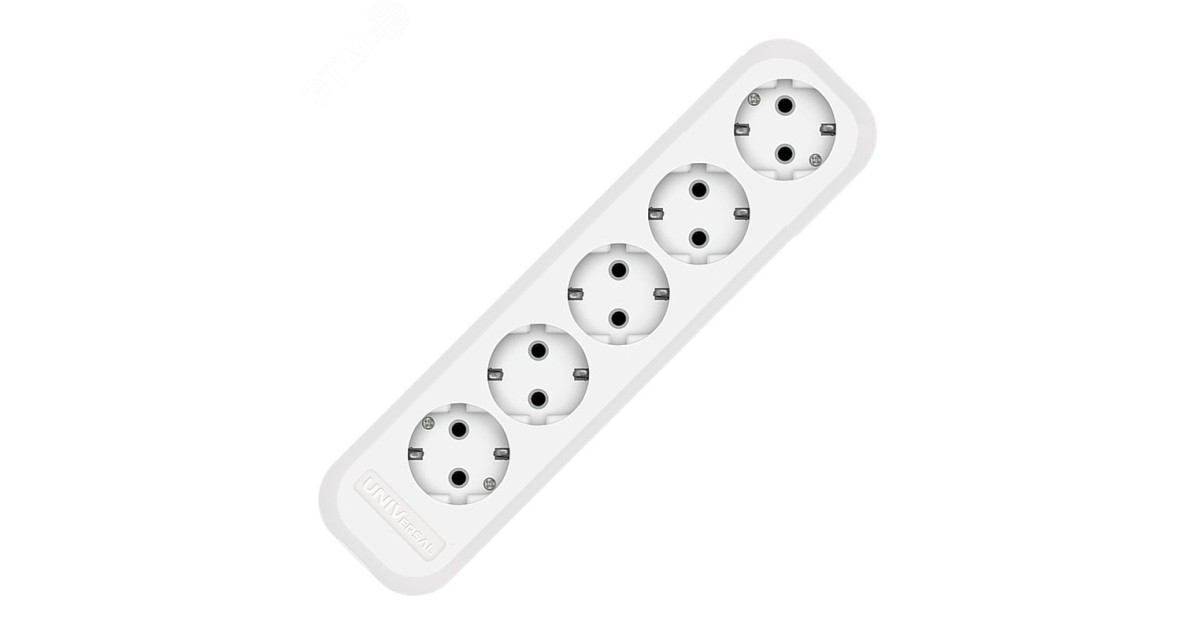 Купить Колодка 5 гнезд С заземлением AБС-пластик E305 УНИВЕРСАЛ оптом в Москве