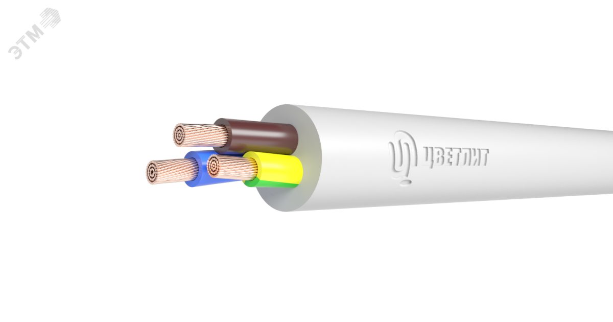 Купить Провод ПВС 2х6+1х6 белый 00-00135356 Цветлит оптом в Москве