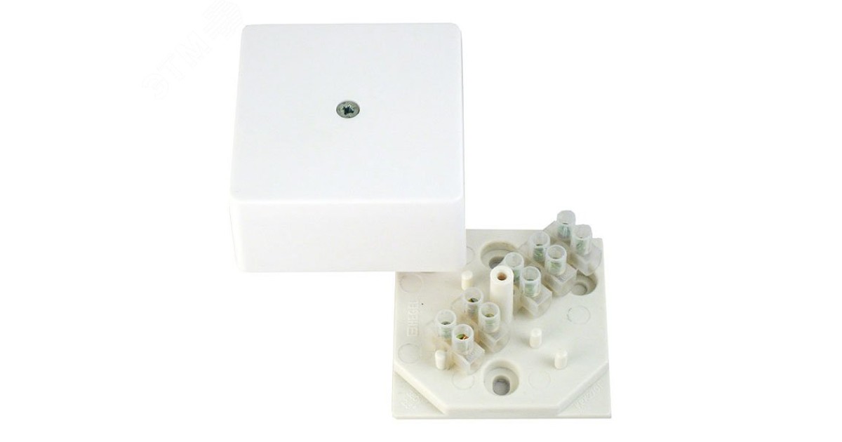 Купить Коробка распределительная ОП 60х60х30мм с клемм. бел. КРК2701 HEGEL оптом в Москве